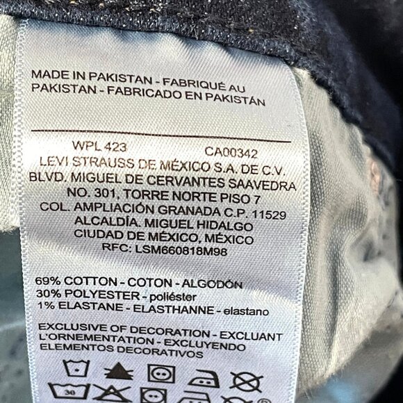 Levis Signature Mid Rise Bootcut Jeans Womens Size 33x34 Blue Dark Wash Stretch - Picture 9 of 12